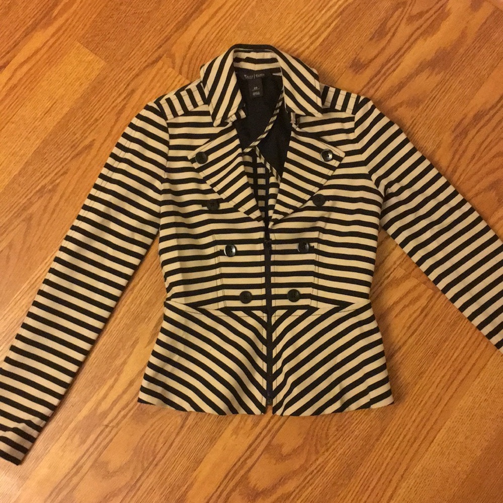 White House Black Market peplum stripped jacket